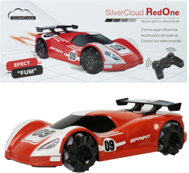 Jucarie masinuta sport Silvercloud RedOne cu telecomanda LED-uri acumulator de rezerva 1500mAh miscari omnidirectionale Rosu