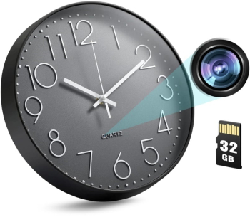 Camera spion in Ceas de perete iUni W31 32GB Wi-Fi Full HD Senzor de miscare 