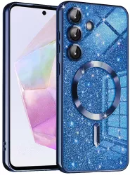 Husa pentru Samsung Galaxy A35 5G - Techsuit Luxury Glitter MagSafe - Deep Blue