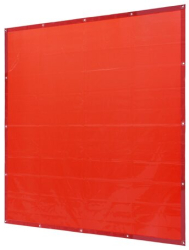 Perdea sudura impotriva scanteilor 180x180 cm fibra de sticla fara cadru Rosu inele de agatare 