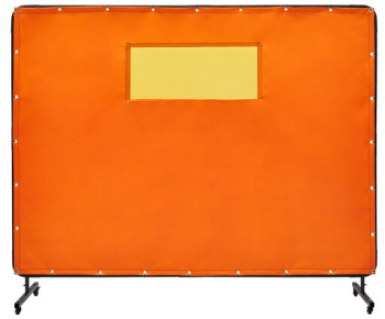 Perdea sudura impotriva scanteilor cu cadru otel 180x180 cm 4 x roti Portocaliu Protectie UV Fereastra 