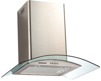 Hota incorporabila decorativa Heinner Putere de absorbtie 610 mc/h Iluminare LED Clasa D 60 cm Inox+Sticla 