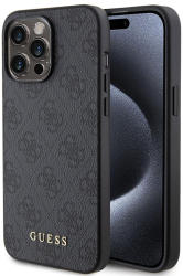 Husa pentru iPhone 15 Pro Max - Guess Hardcase 4GMetal Gold Logo GUHCP15XG4GFGR - Grey 