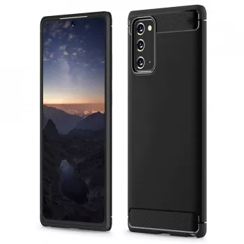 Husa pentru Samsung Galaxy Note 20 / Note 20 5G - Techsuit Carbon Silicone - Black 