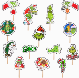 Set 14 figurine tort/briose Grinch KZE Prints Photo Paper Glossy 