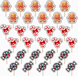 Set 30 figurine tort/briose Bomboane de Craciun KZE Prints Photo Paper Glossy 