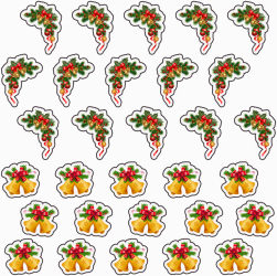 Set 30 figurine tort/briose Clopotei de Craciun KZE Prints Photo Paper Glossy 