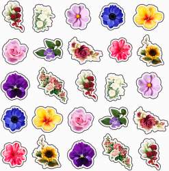 Set 30 figurine tort/briose Flori diverse KZE Prints Photo Paper Glossy 
