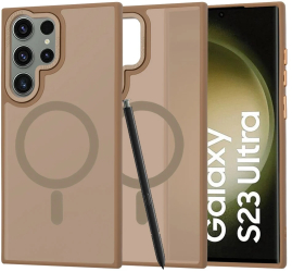 Husa pentru Samsung Galaxy S23 Ultra - Techsuit HaloFrostA MagSafe Series - Sandstone Brown 