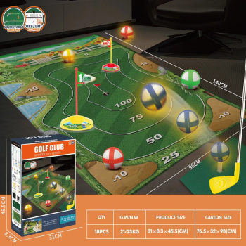 Indoor Golf Carpet Sports Parent-Child Sports Interactive Competitive Toy Set - Color Golf Carpet Training Set 588A1 