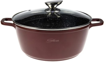 Cratita cu capac 28cm 6L invelis marmura 