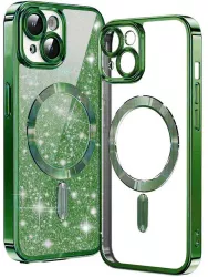 Husa pentru iPhone 14 - Techsuit Luxury Glitter MagSafe - Deep Green 