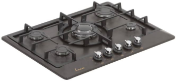 Plita incorporabila Fram Gaz 5 arzatoare Wok Aprindere electrica Gratar fonta Duze GPL incluse 70 cm Negru 
