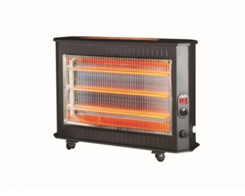 Radiator incalzitor electric putere 2800W cu grilla de protectie termostat ajustabil cadru din metal negru 
