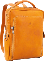 Rucsac dama din piele naturala vachetta galben FRD106G 