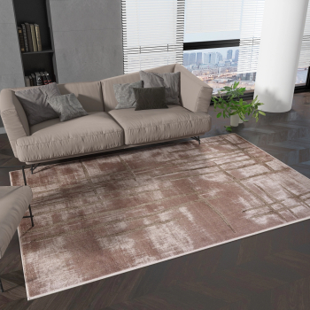Covor Model Sofia 41011-1203 Marime 120 x 200 cm Maro Inaltime Fir 10 mm Antialergic Polipropilena Living Dormitor Sufragerie Birou