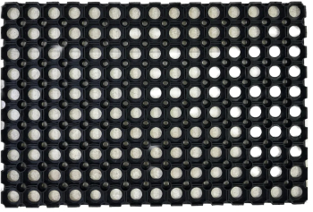 Covoras Intrare Model Domino Marime 80 x 120 cm Negru Inaltime Fir 0 Antiderapant Antialergic Cauciuc Living Dormitor Sufragerie Birou 
