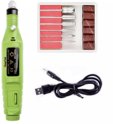 Freza Electrica KlaussTech pentru unghii 6 Capete 3000 - 20000 RPM Alimentare la retea 220 V Compacta Verde 