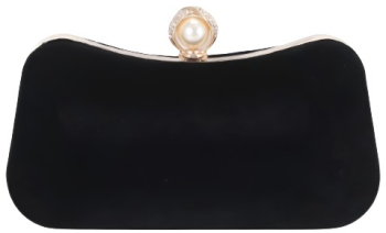 Geanta Clutch Dama Design Retro Elegant Inchidere cu Perla cu Lantisor Incapatoare Negru 20.5x12.5.x5.5 cm 