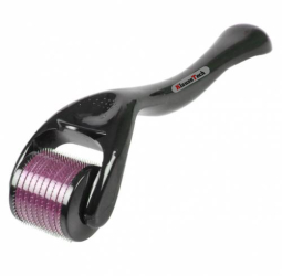 Aparat Masaj Facial Dermaroller Pentru Regenerarea Pielii Ace Din Titan Negru/Mov 