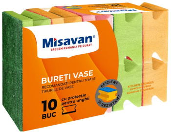 Burete vase canelat Misavan 10 bucati/set multicolor 