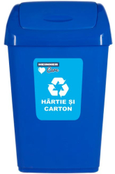 Cos de gunoi cu capac batant Heinner Care reciclare ECO albastru 35L