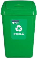 Cos de gunoi cu capac batant Heinner Care reciclare ECO verde 35L 