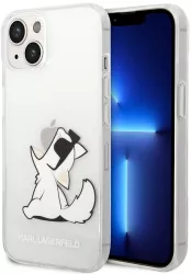 Husa iPhone 14 Plus / iPhone 15 Plus - Karl Lagerfeld Hardcase Transparent KLHCP14MCFNRC - Choupette Fun 