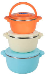 Set 3 caserole termice Art of dining by HEINNER Belly Blue 2+4+6L albastru 