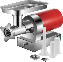 Masina Profesionala electrica de tocat carne Inox 1100 W 180 rpm 300 kg/ora accesorii carnati 2 x site 