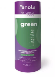 Pudra decoloranta profesionala fara amoniac cu pigment verde 5 tonuri No Yellow Green Compact Powder 450g Fanola Pro 