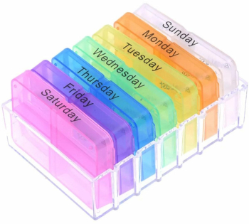 Recipient pentru medicamente plastic multicolor 