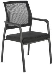 Scaun birou pentru vizitatori HM Bergen mesh cadru metalic cotiere sarcina maxima 100 kg negru 