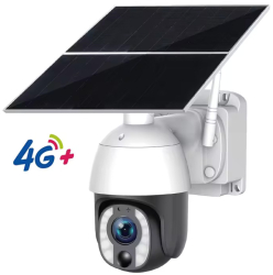 Camera de Supraveghere Profesionala 4G cu Panou Solar TSS-SL100P PTZ Dome Zoom 10X Full HD 3MP Night Vision IR 20m Detectia Miscarii 