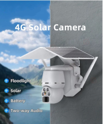 Camera de Supraveghere Profesionala cu Panou Solar TSS-Q7A-4G 3MP PTZ Dome Zoom digital 4X IR 30m cu Aplicatie Live 
