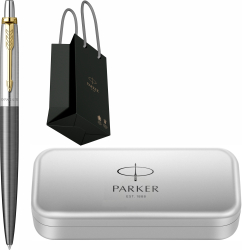 Pix Parker Jotter Royal Core Grey GT personalizat prin gravura laser in cutie de metal si punga 