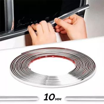 Rola Ornament autoadeziv 10mm x 15m culoare Crom SILVER 