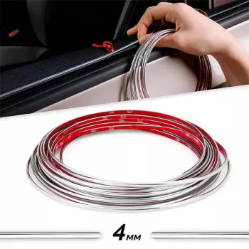 Rola Ornament autoadeziv 4mm x 15m culoare Crom SILVER 