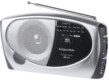 Aparat radio portabil AM/FM antena telescopica Maner pliabil Gri 