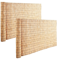 Set 2 x Paravan din stuf 5 x 1.2 m Protectie vizuala si de vant Maro deschis UV 