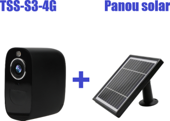 Camera de Supraveghere Profesionala 4G cu Panou Solar 3 3W 4MP Full HD Detectare miscare APP Control Night Vision Waterproof S3-4G-PS 