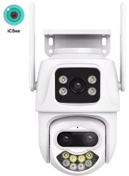 Camera de Supraveghere WIFI PTZ TSS-P10 cu 2 Lentile 3MP/3MP Full HD Night Vision Audio-Video Detectia Miscarii Slot card