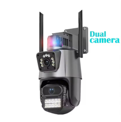 Camera de Supraveghere WIFi TSS-P11-30 Full HD cu 2 lentile 4MP/4MP Zoom 8X Night Vision Audio-Video Detectia Miscarii Slot card 