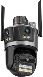 Camera de Supraveghere WiFi TSS-P12 Full HD 3 Lentile Unghi Larg Zoom 6X Night Vision Sirena Audio Bidirectional Detectia Miscarii 