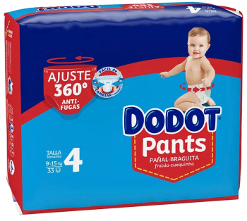 Set Scutece tip chiloti marimea 4 pentru copii 9-15 kg Dodot Pants 33 buc 