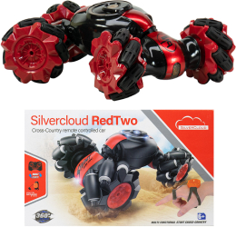 Jucarie masinuta de teren Silvercloud RedTwo cu telecomanda si controler gestual schimbare forma acumulator de rezerva 500mAh inclus Rosu 