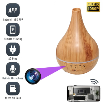 Camera Spion WIFI TSS-ODM5 Ascunsa in Difuzor de Aroma Terapie 5MP Inregistrare Audio-Video Activare la Miscare cu Aplicatie Mobila 