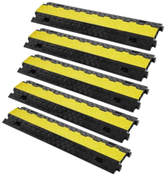 Set 5 Rampe pentru cabluri max 5443 Kg 2 x canal Galben/Negru 98 x 24 x 4.5 cm
