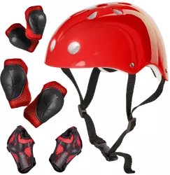 Set Protectie pentru copii 7 piese model SKATEBOARD culoarea Rosie 