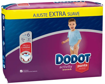 Set Scutece-chilotel marimea 6 pentru copii 15+ kg Dodot Pants Activity 37 buc 